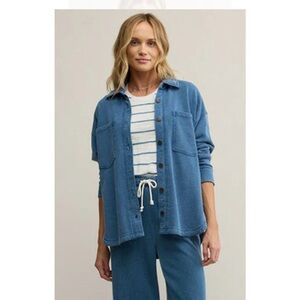 Z Supply vintage indigo Button-Front Denim Shacket